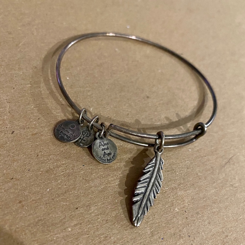 ‼️ 2 for $35 Silver feather Alex and Ani bracelet